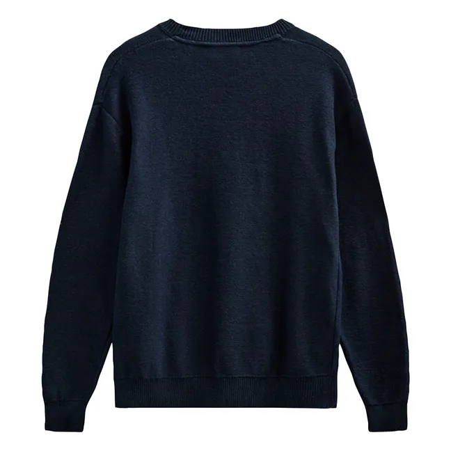 Akebbe Cotton Sweater | Dark Blue