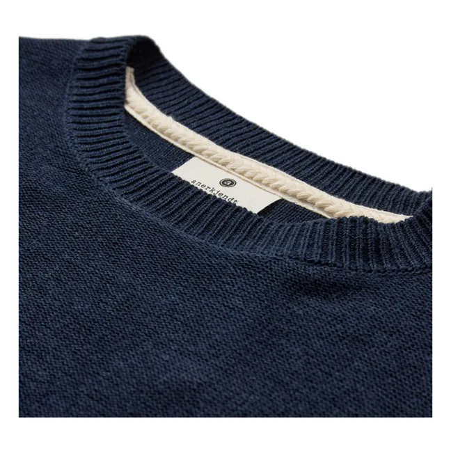 Akebbe Cotton Sweater | Dark Blue