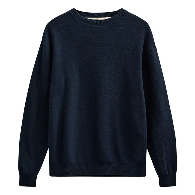 Akebbe Cotton Sweater | Dark Blue