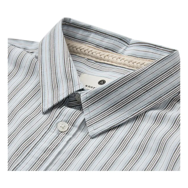 Akotto Poplin striped shirt | Light Blue