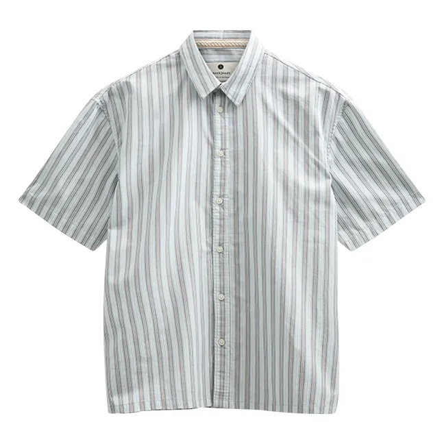 Akotto Poplin striped shirt | Light Blue