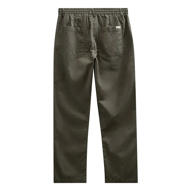 Pantalones de lino Akjan | Verde Oscuro