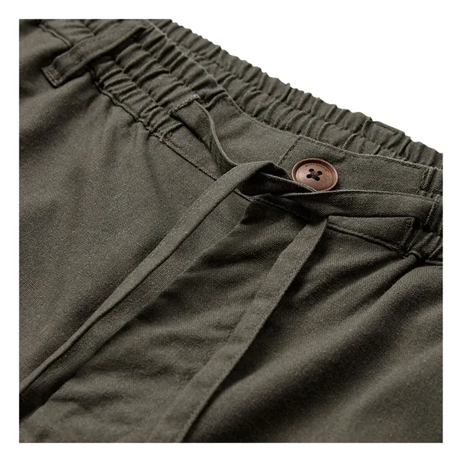 Pantalones de lino Akjan | Verde Oscuro
