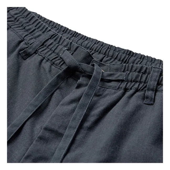Pantalones cortos de lino Akjames | Azul oscuro