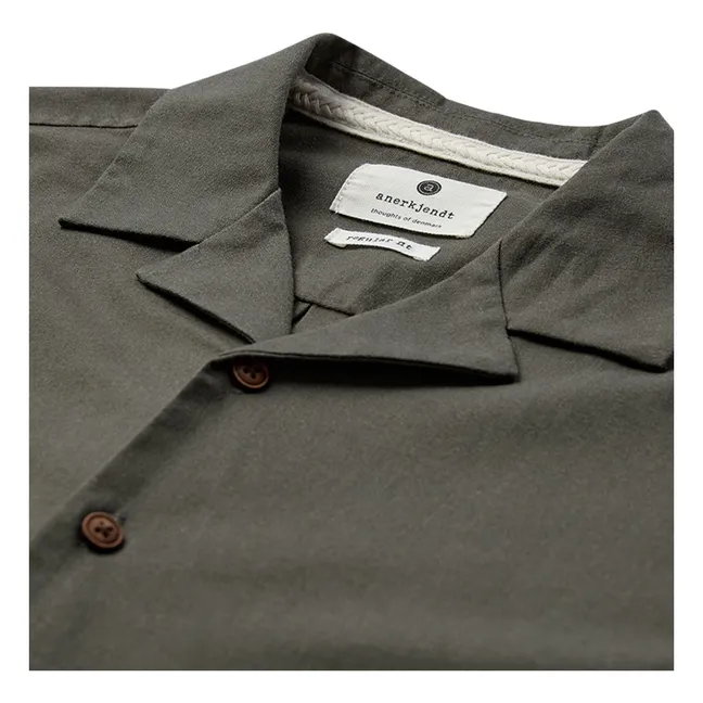 Camisa de lino Akleo | Verde Oscuro
