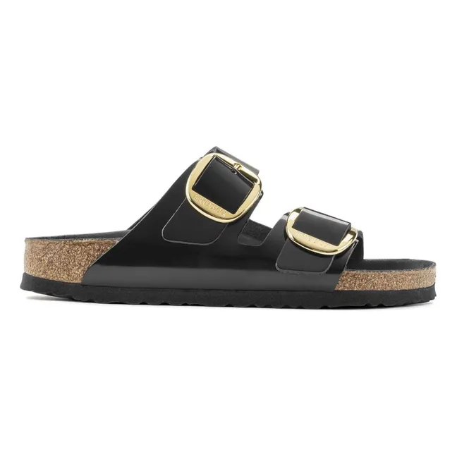 Arizona Sandalias con hebilla grande Charol | Negro