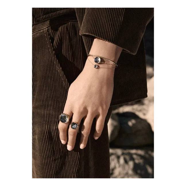 Disc Mini Pixie Ever Black Bracelet | Pink Gold