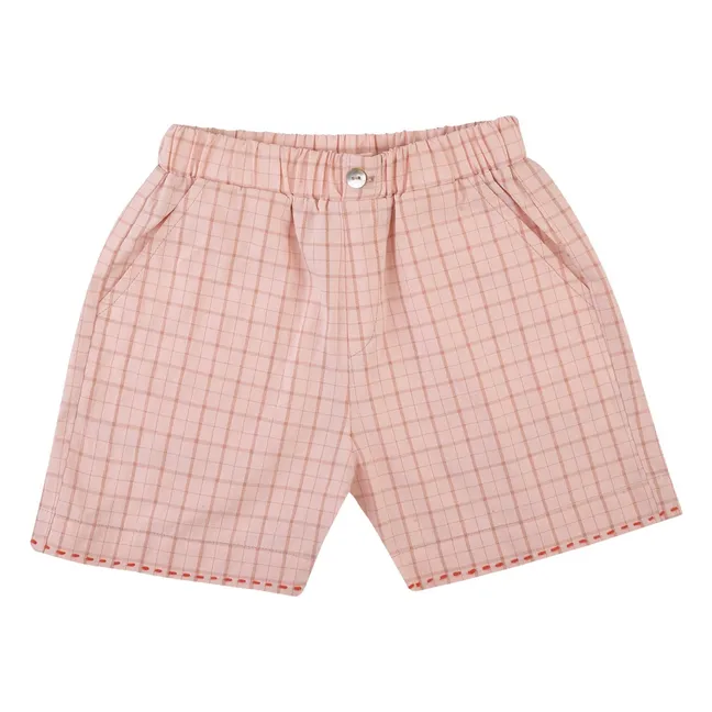 Short Álvaro Carreaux Coton Bio | Rose pâle