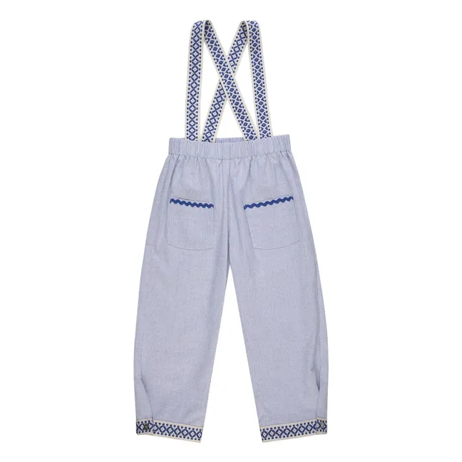 Gestreifte Cesária-Hose aus Bio-Baumwolle | Blau