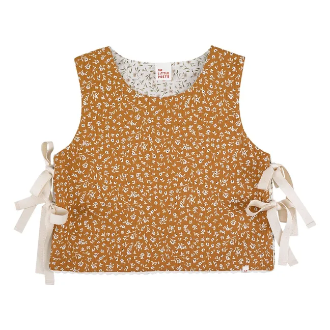 Louise - Giacca senza maniche reversibile in cotone biologico | Caramello