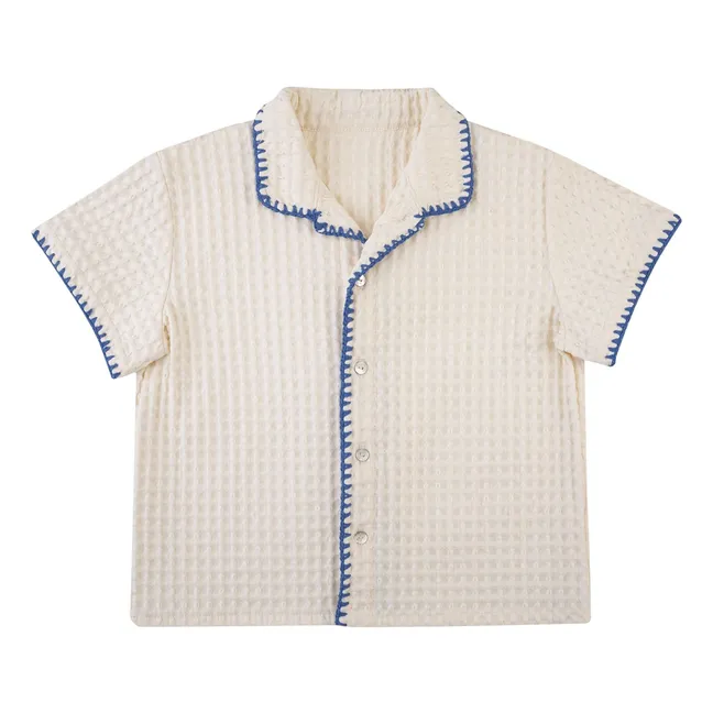 Chemise Brodée Alvaro Gauffrée | Ecru