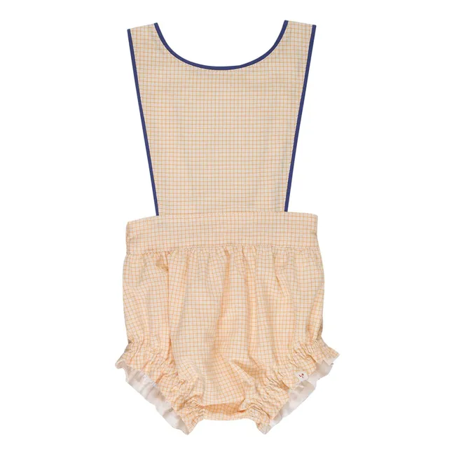 Barboteuse Carreaux | Jaune pâle