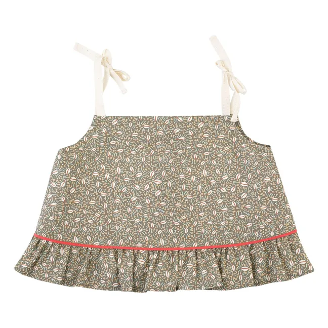 Top de algodón orgánico Rosalia Nature | Marrón Kaki