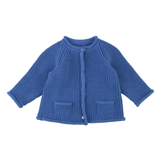 Camilo organic cotton cardigan | Royal blue