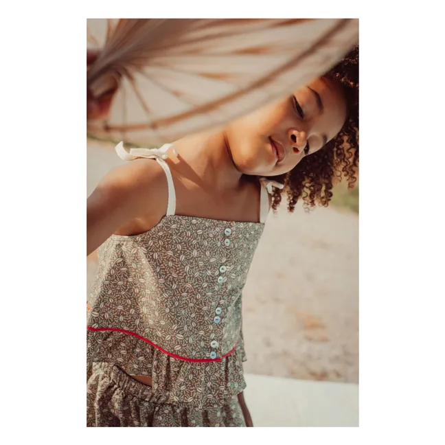 Top de algodón orgánico Rosalia Nature | Marrón Kaki