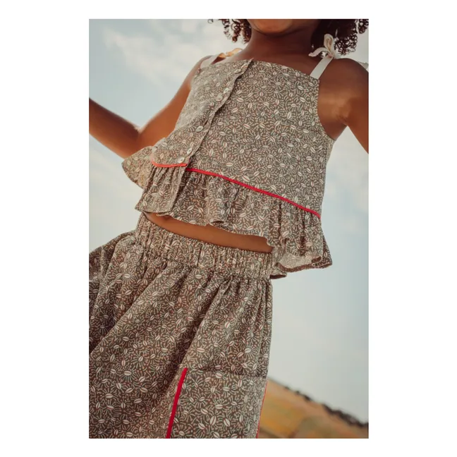 Crop Top Rosalia Nature Coton Bio | Brun kaki