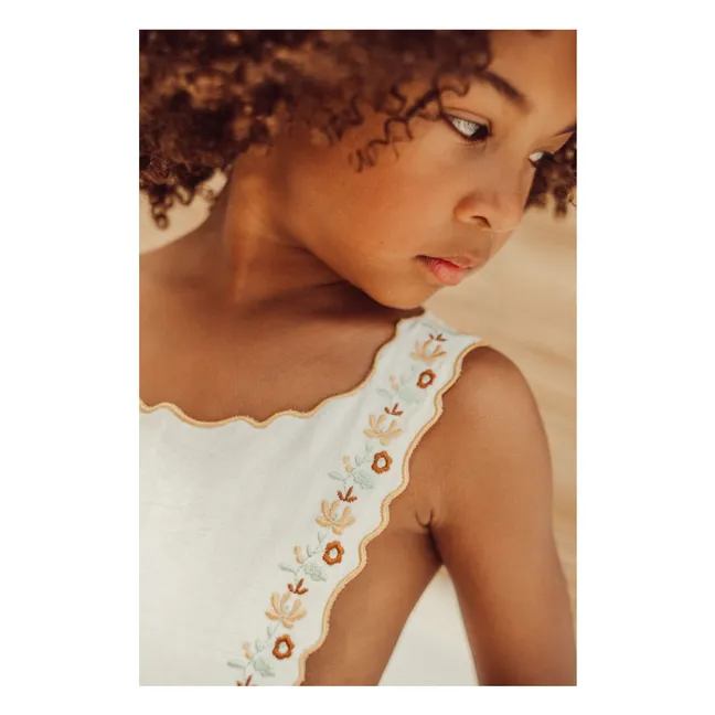 Teresa Embroidered Dress | Ecru