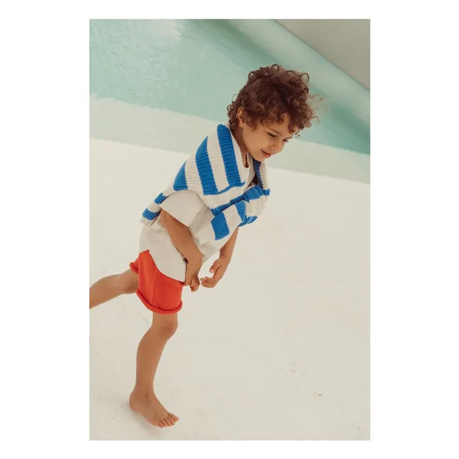 Gastão Striped Organic Cotton Sweater | Royal blue