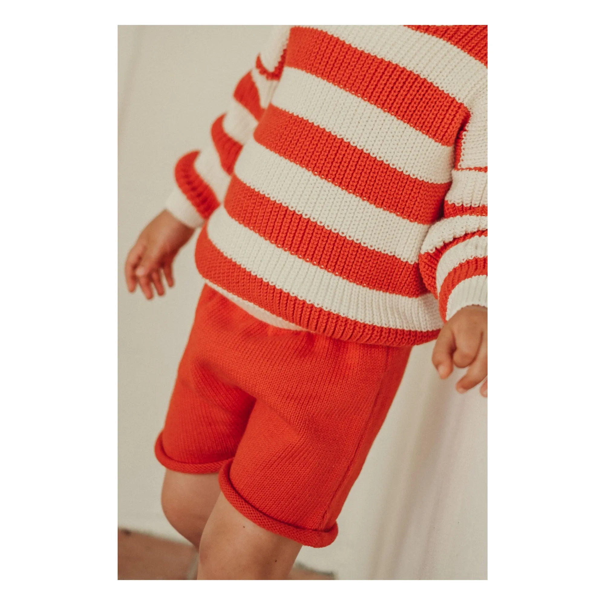 Pull Gastão Rayé Coton Bio | Rouge- Image produit n°5