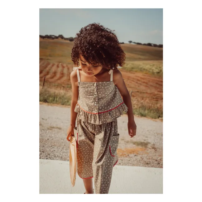 Amália Nature embroidered skirt | Khaki brown