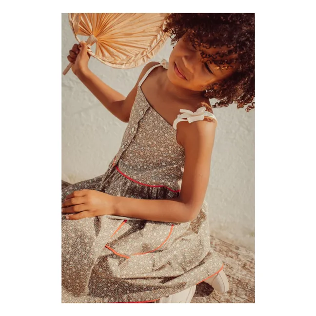 Amália Nature embroidered skirt | Khaki brown