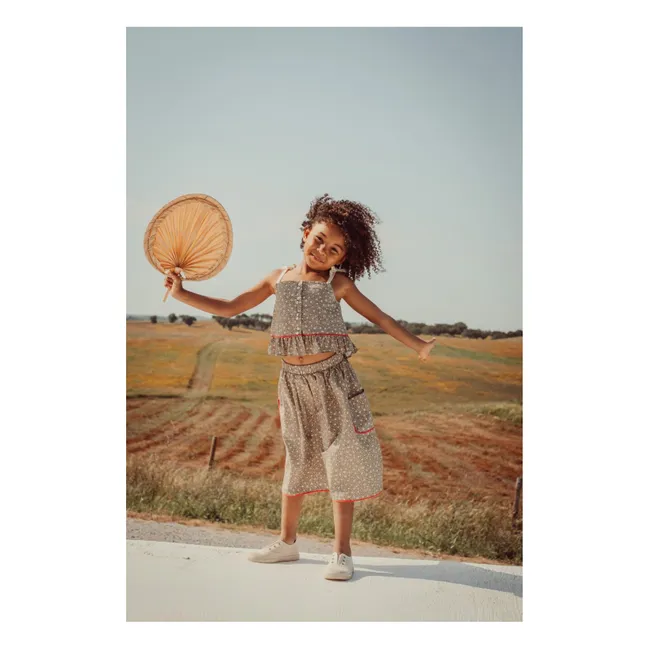 Falda bordada Amália Nature | Marrón Kaki