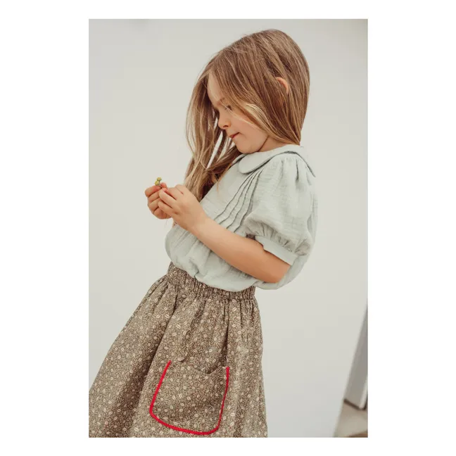 Amália Nature embroidered skirt | Khaki brown