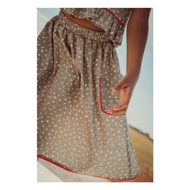 Falda bordada Amália Nature | Marrón Kaki