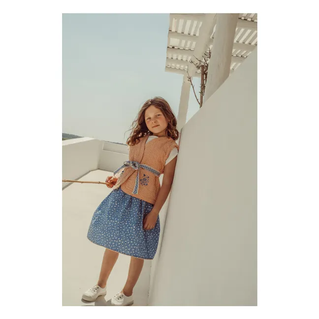 Falda bordada Amália Nature | Azul Rey