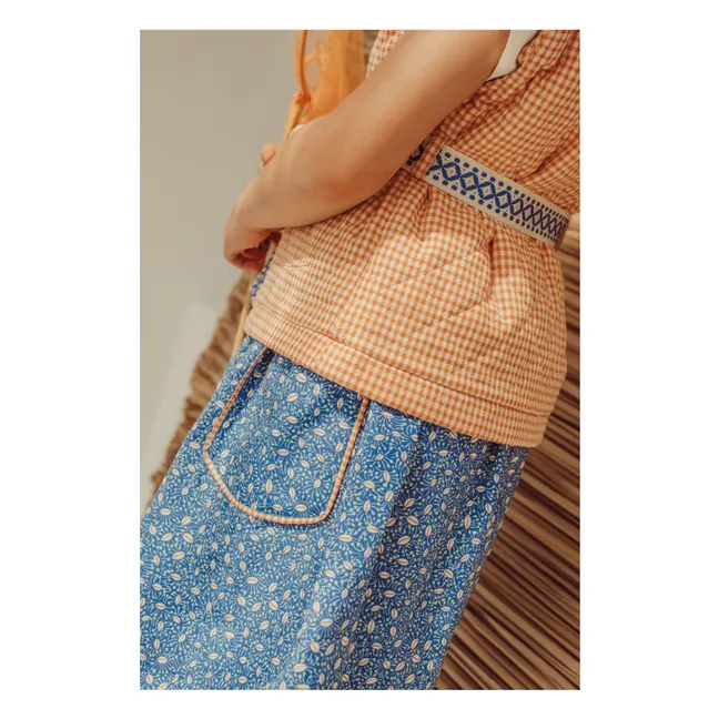 Amália Nature embroidered skirt | Royal blue