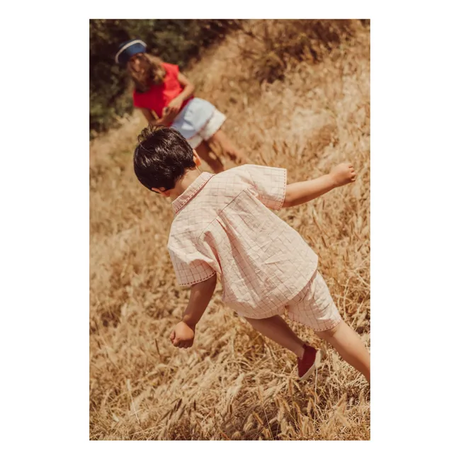 Short Álvaro Carreaux Coton Bio | Rose pâle