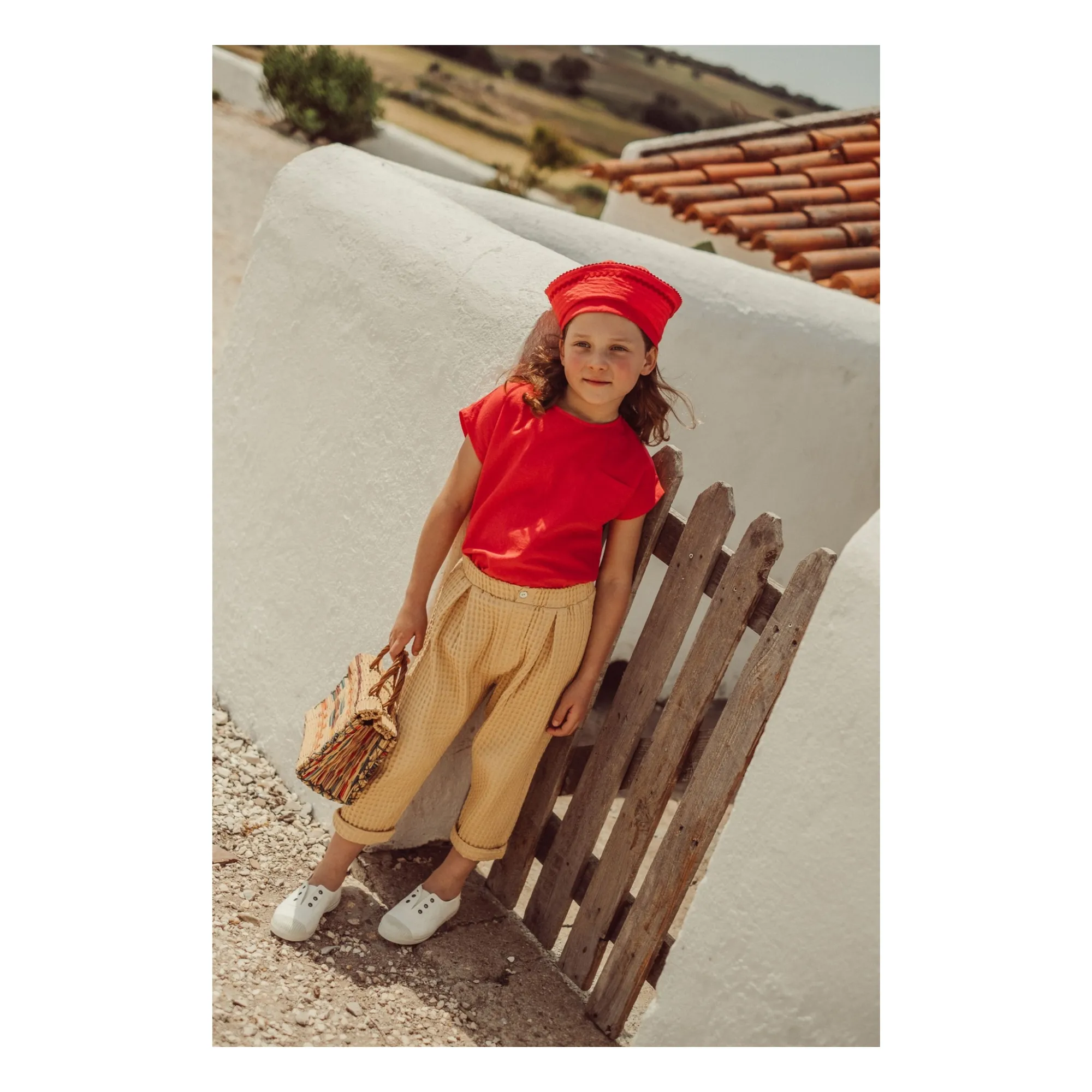 Pantalon Carrotte Camões Gauffré | Ocre- Image produit n°1