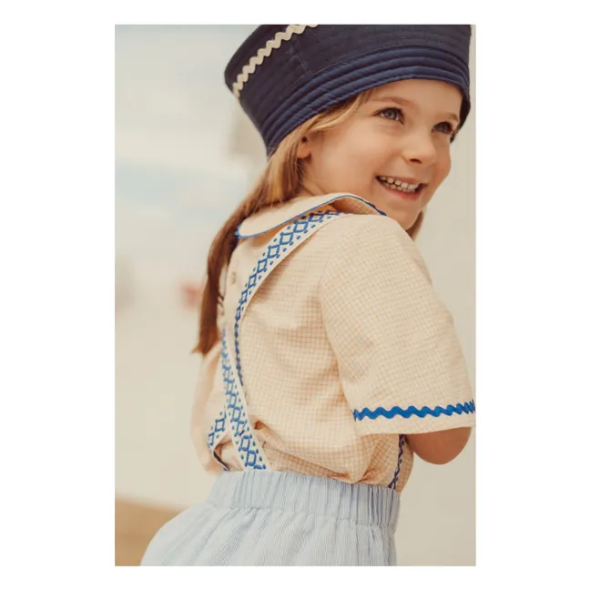 Pantalón Cesária de algodón orgánico a rayas | Azul