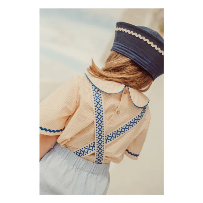 Pantalón Cesária de algodón orgánico a rayas | Azul