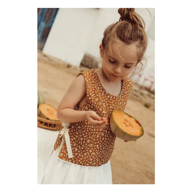 Louise - Giacca senza maniche reversibile in cotone biologico | Caramello