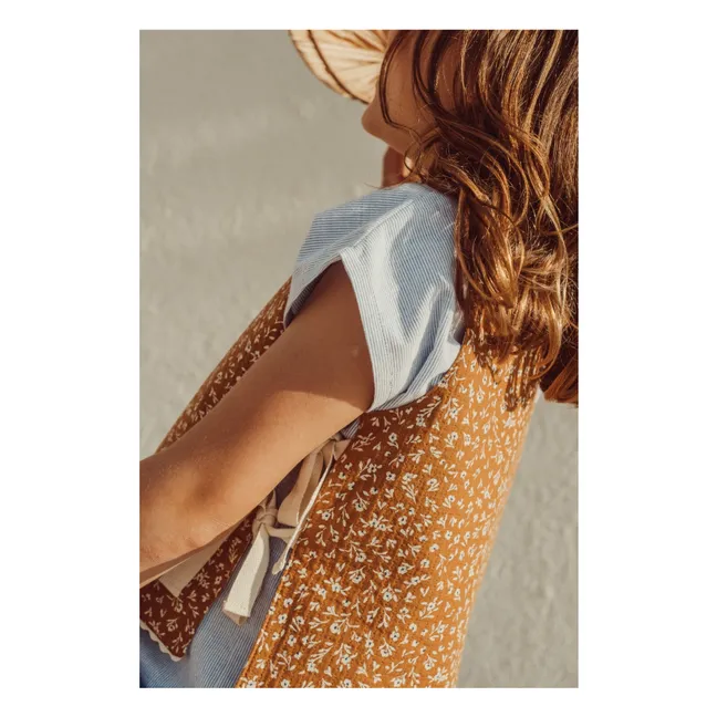 Louise Organic Cotton Reversible Sleeveless Jacket | Caramel