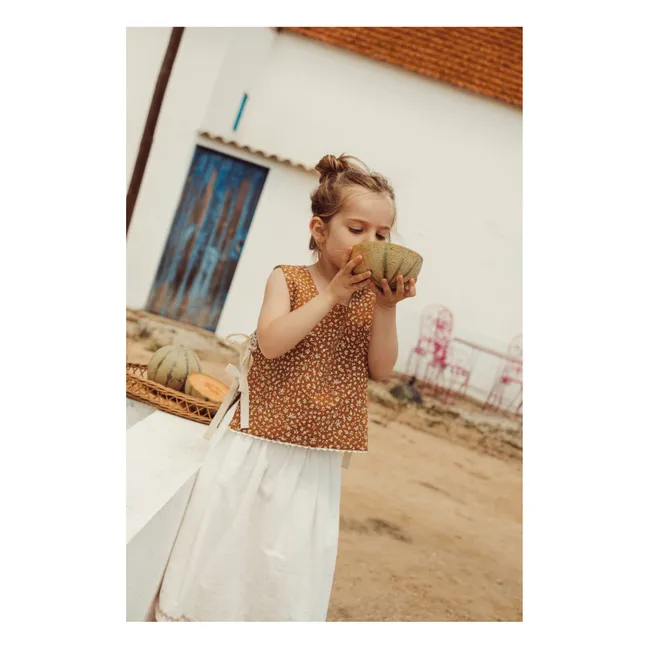 Louise Organic Cotton Reversible Sleeveless Jacket | Caramel