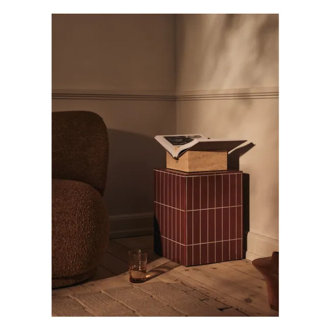 Mesa auxiliar de columna | Marrón