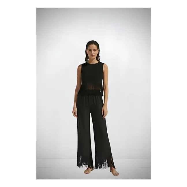 Pantalon Franges Lin | Noir
