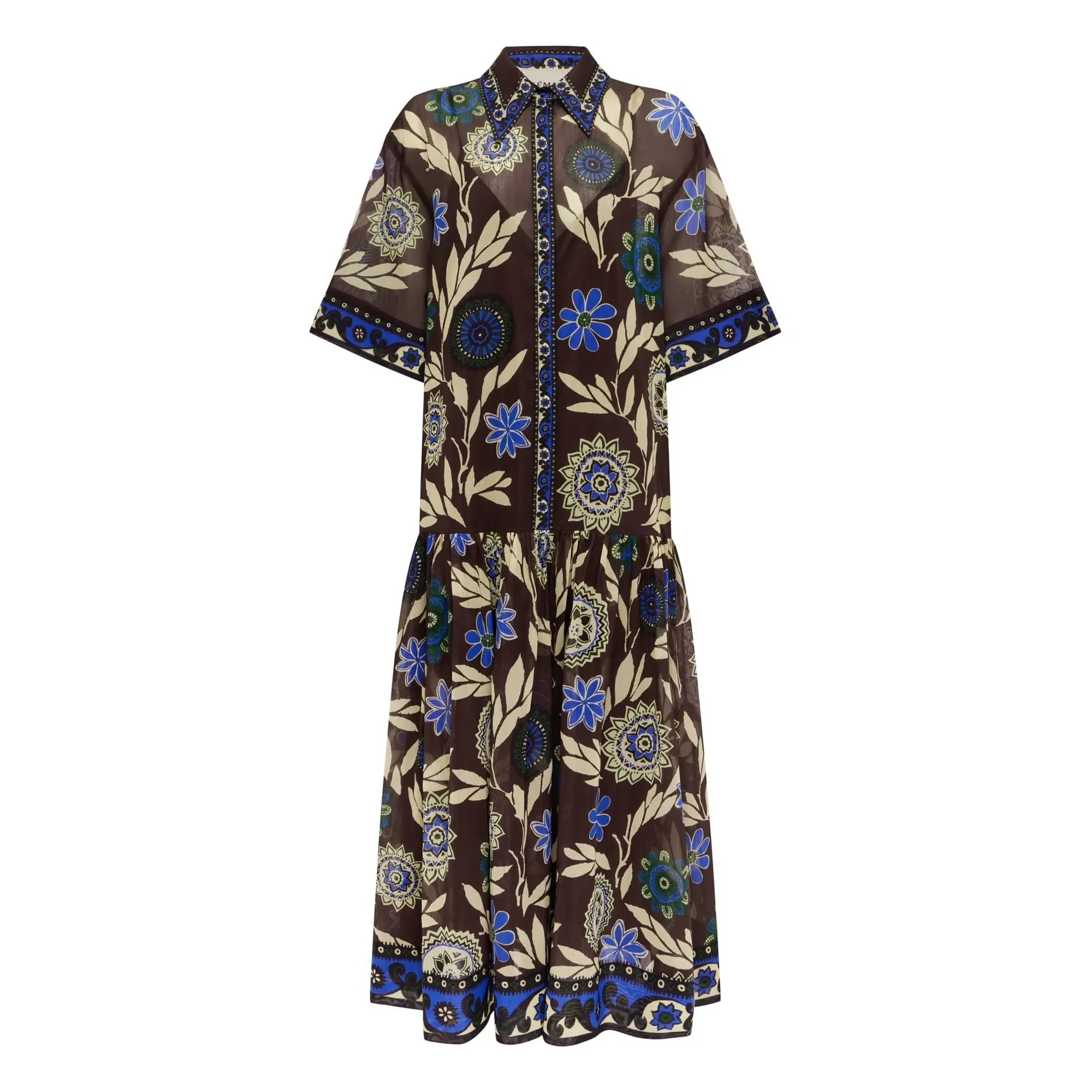 Alémais Chocolate Jasper Silk And Cotton Dress