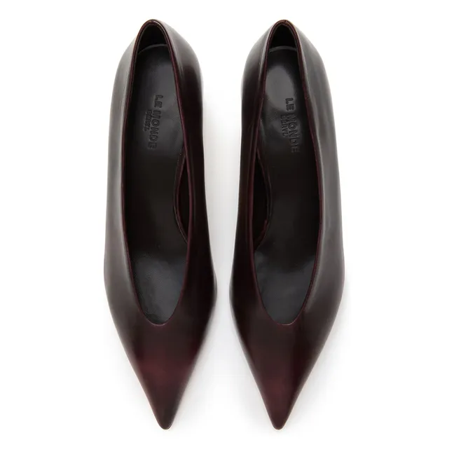 Escarpins Kitten Cuir | Bordeaux