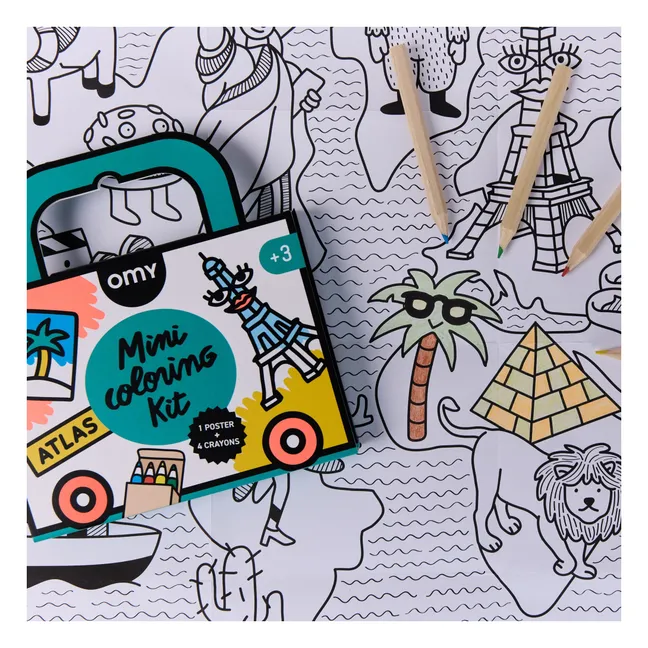 Atlas mini coloring kit