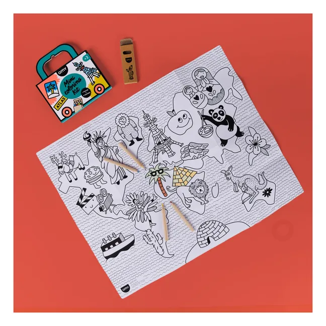 Atlas mini coloring kit