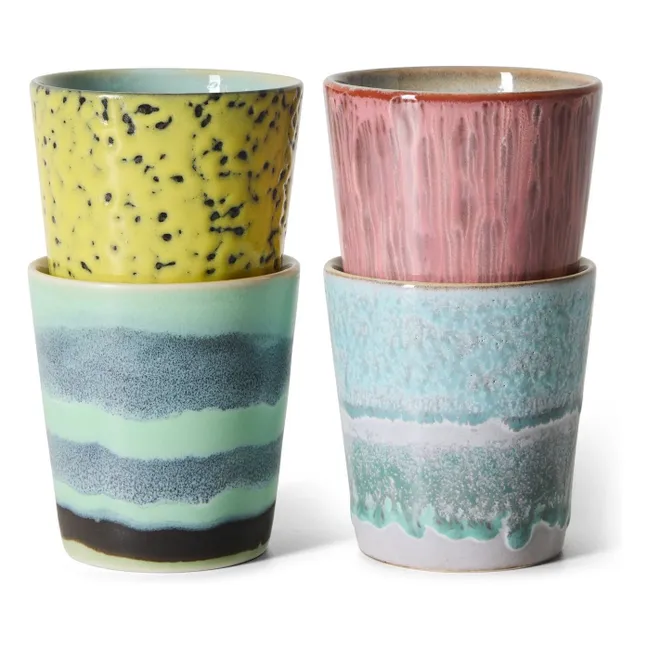Tasses à café en grès – 70s Ceramics - Set de 4