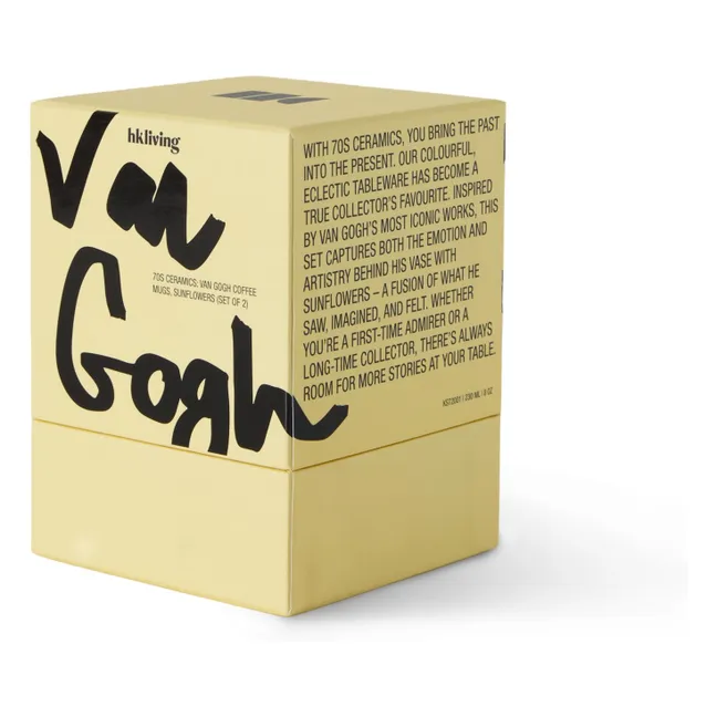 Tasses à café en céramique Van Gogh Sunflowers | Jaune moutarde
