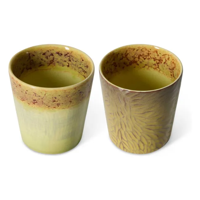 Tasses à café en céramique Van Gogh Sunflowers | Jaune moutarde