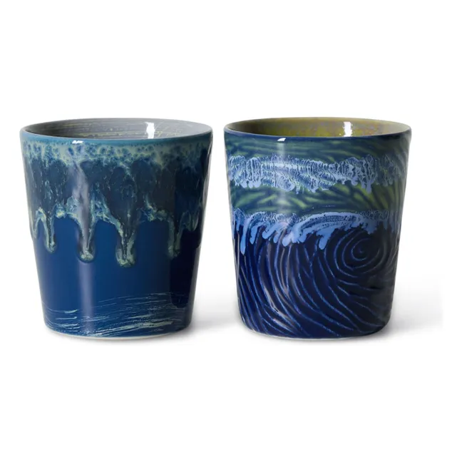 Van Gogh Starry Night ceramic coffee cups | Midnight blue