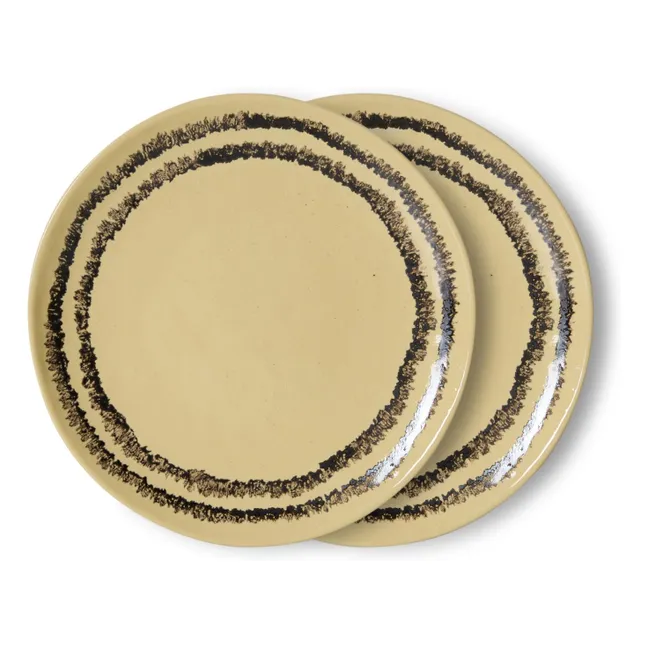 Vanilla ceramic dessert plates - Set of 2 | Vanilla