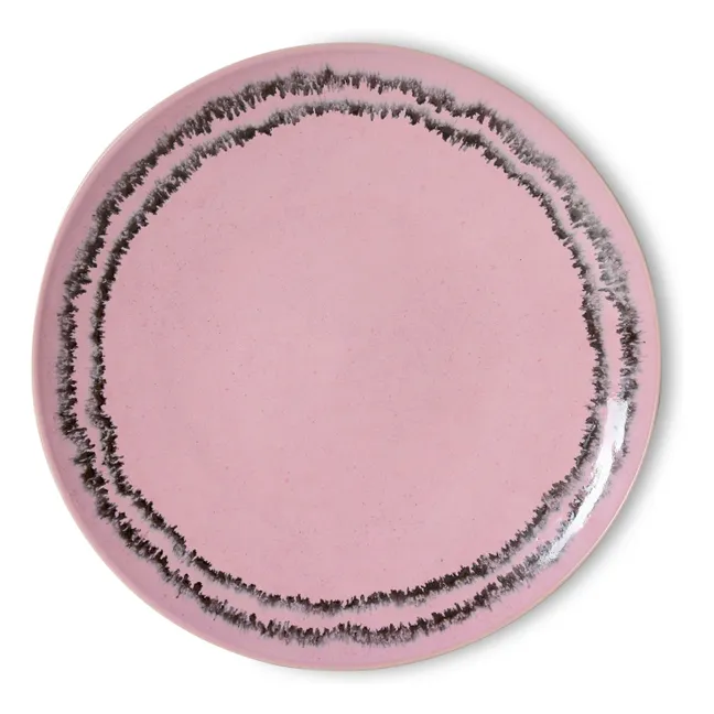 Bubble ceramic dinner plates - Set of 2 | Pink