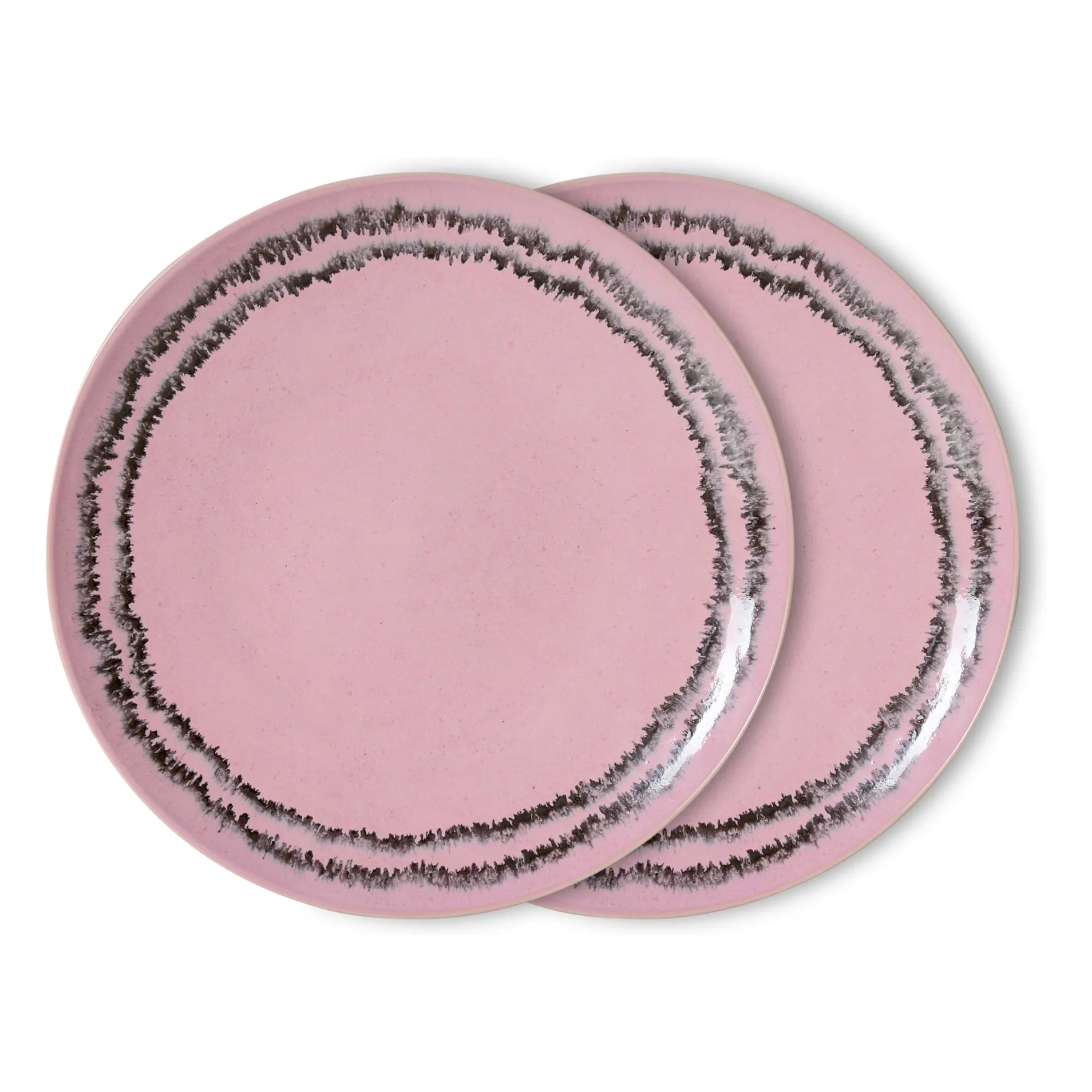 Bubble ceramic dinner plates - Set of 2 | Pink- Product image n°0